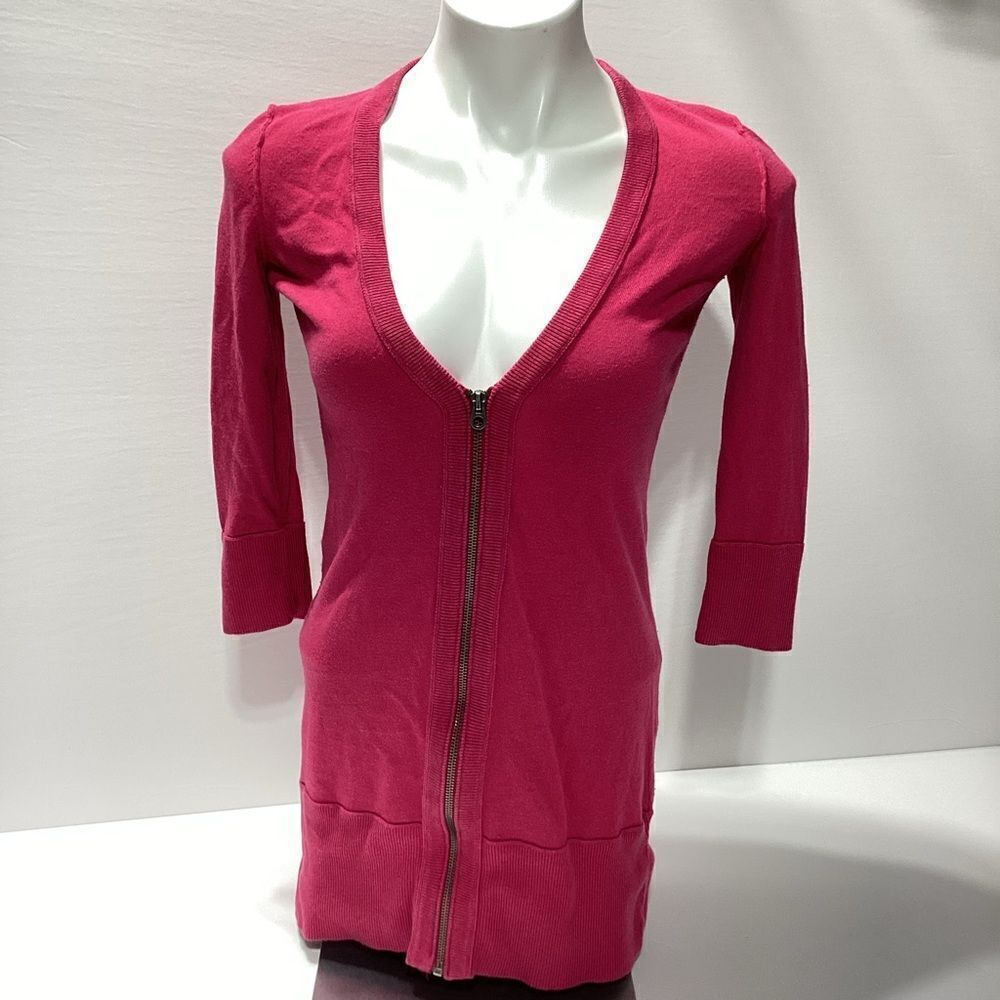Juicy Couture Y2K Pink Zip Front Cardigan Petite XS